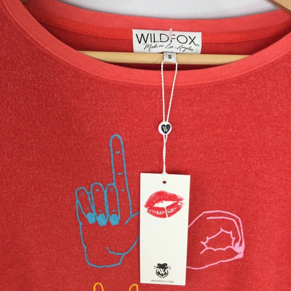 WILDFOX Love Signs graphic plush sweatshirt - Picture 3 of 8
